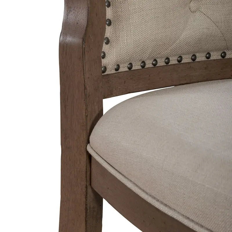 Chaise d'appoint à dossier capitonné rembourrée style ferme Americana (lot de 2)