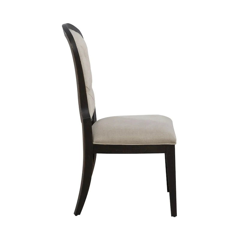 Chaise d'appoint à dossier capitonné rembourrée style ferme Americana (lot de 2)