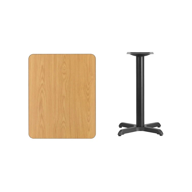 Plateau de table rectangulaire stratifié 24 x 30 avec base de table hauteur 22 x 22 - 24L x 30P x 31,125H