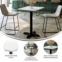 Plateau de table rectangulaire stratifié 24 x 30 avec base de table hauteur 22 x 22 - 24L x 30P x 31,125H