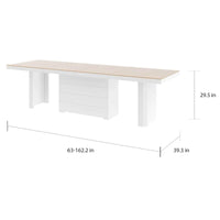 Table à manger moderne extensible haute brillance VOLOS