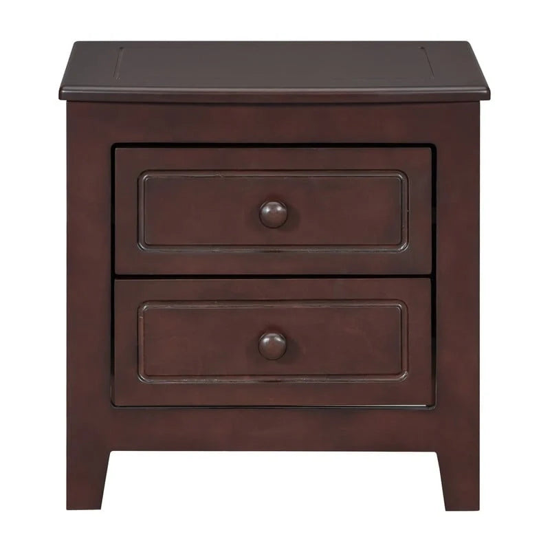 Ensemble de lit plateforme en bois au design rétro Queen/Full avec 2 tables de chevet, 3 pièces