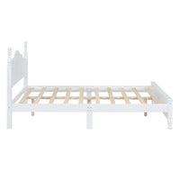 Ensemble de lit plateforme en bois au design rétro Queen/Full avec 2 tables de chevet, 3 pièces