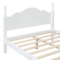 Ensemble de lit plateforme en bois au design rétro Queen/Full avec 2 tables de chevet, 3 pièces