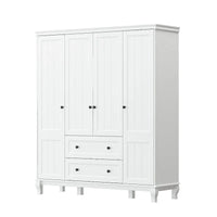 Armoire autonome traditionnelle 2 tiroirs en bois pour maison en laque blanche - 63Lx71.3