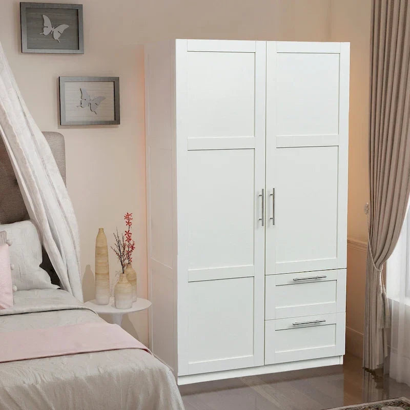 Armoire haute 70.87 pouces avec 2 portes, 2 tiroirs et 5 espaces de rangement