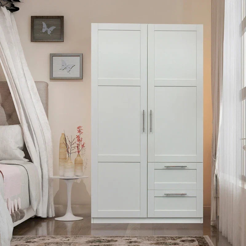 Armoire haute 70.87 pouces avec 2 portes, 2 tiroirs et 5 espaces de rangement