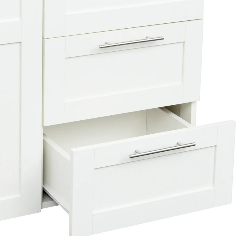 Armoire haute 70.87 pouces avec 2 portes, 2 tiroirs et 5 espaces de rangement