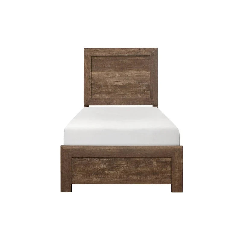 Ensemble de chambre à coucher 3 pièces Tabina marron rustique et moderne