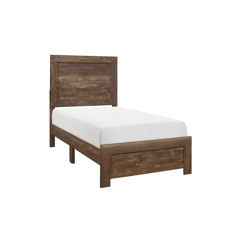Ensemble de chambre à coucher 3 pièces Tabina marron rustique et moderne