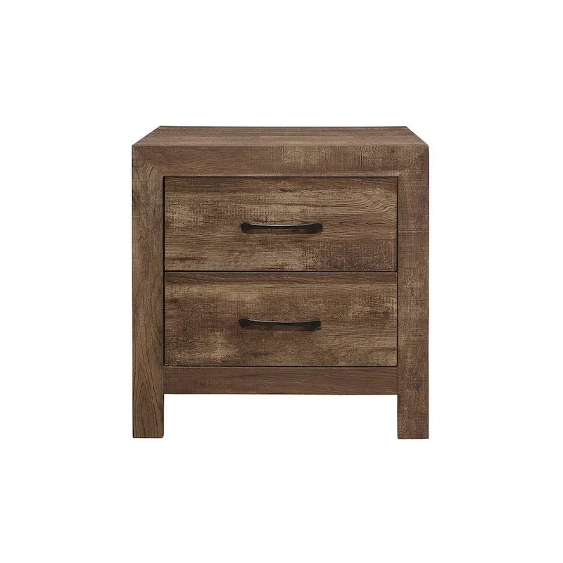 Ensemble de chambre à coucher 3 pièces Tabina marron rustique et moderne