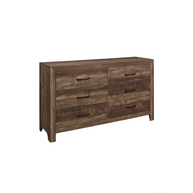 Ensemble de chambre à coucher 3 pièces Tabina marron rustique et moderne