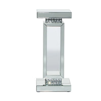 Table piédestal en verre miroir - Argent - Décor Roche River - 12Lx12Px28H