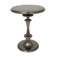 Table d'appoint style métal tourné en aluminium - Noir - Roche River Decor - 18L x 18P x 23H