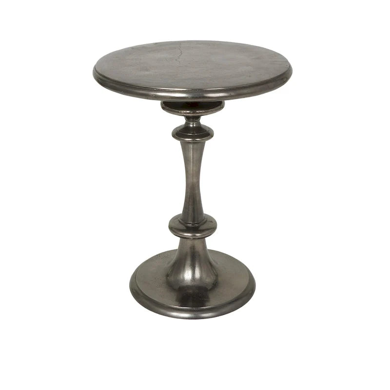 Table d'appoint style métal tourné en aluminium - Noir - Roche River Decor - 18L x 18P x 23H