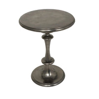 Table d'appoint style métal tourné en aluminium - Noir - Roche River Decor - 18L x 18P x 23H