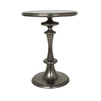 Table d'appoint style métal tourné en aluminium - Noir - Roche River Decor - 18L x 18P x 23H