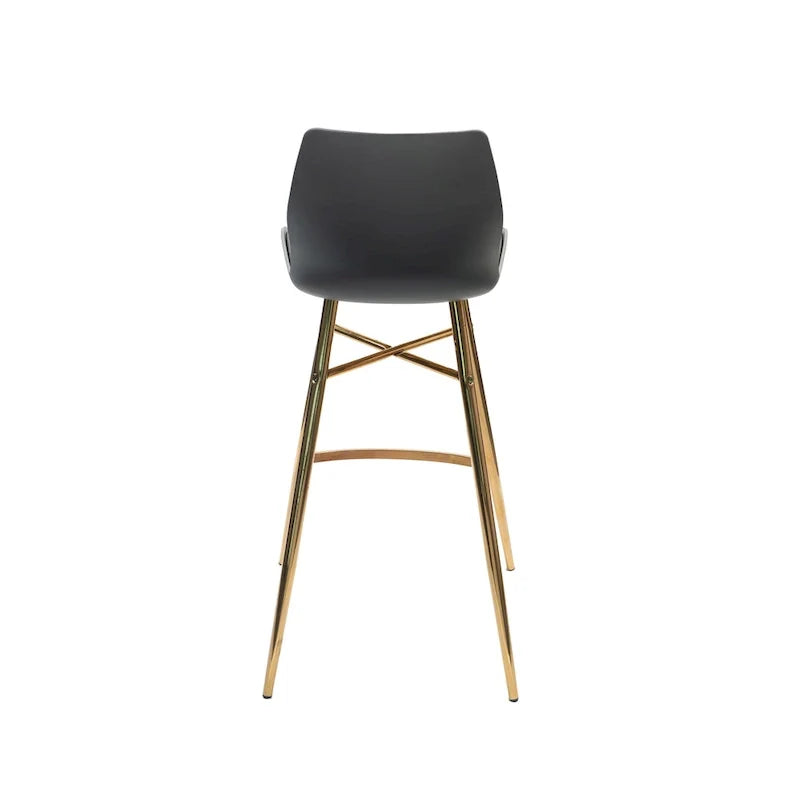 Tabourets de bar Porthos Home Calix lot de 2, cuir PU, pieds chromés dorés