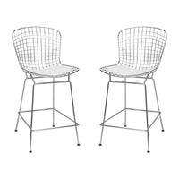 Tabouret de comptoir en fil de chrome du milieu du siècle (Lot de 2) - N/A