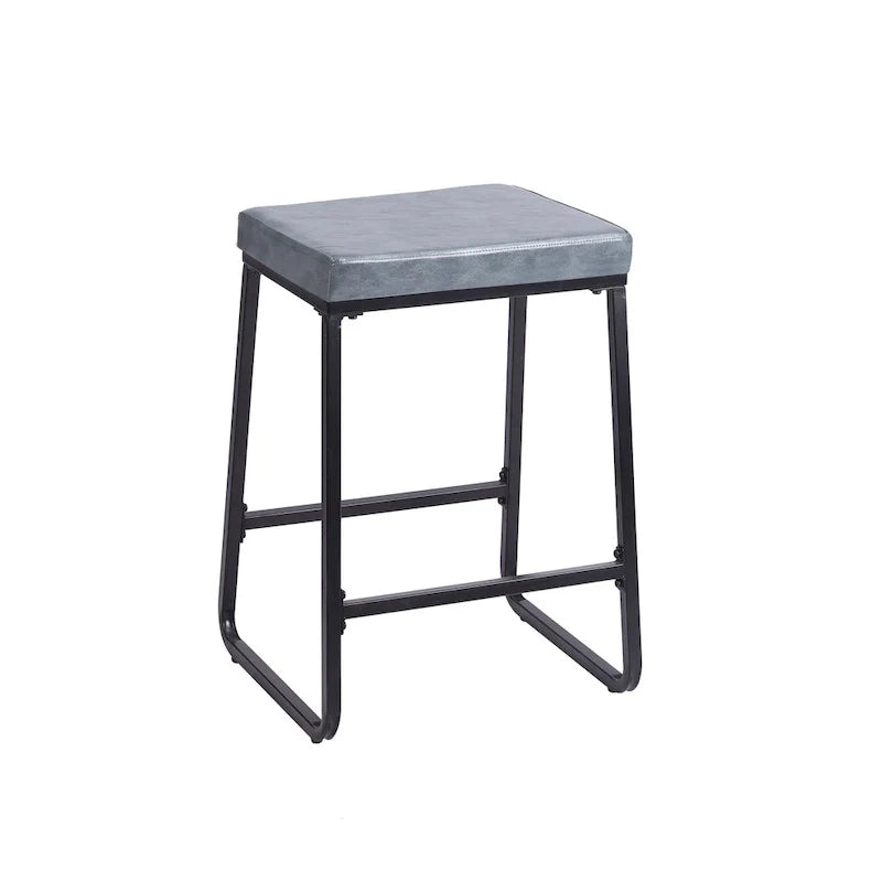 Porthos Home Selma, lot de 2 tabourets de comptoir, cuir PU, pieds en fer