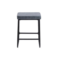 Porthos Home Selma, lot de 2 tabourets de comptoir, cuir PU, pieds en fer