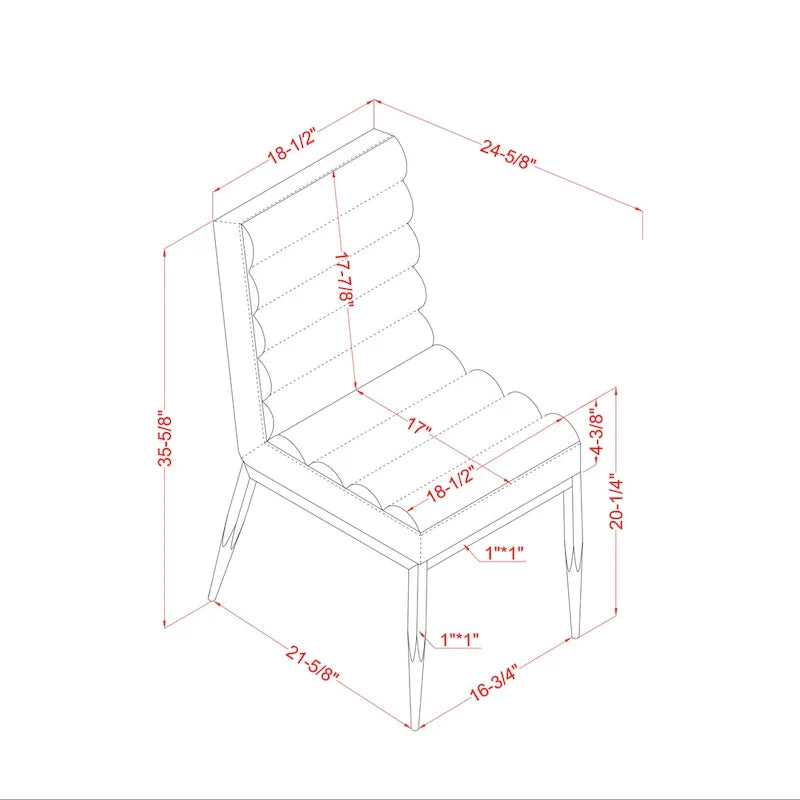 Chaises de salle à manger capitonnées à canaux blanches modernes Zigg Furniture of America (lot de 2)