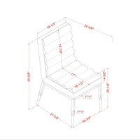 Chaises de salle à manger capitonnées à canaux blanches modernes Zigg Furniture of America (lot de 2)