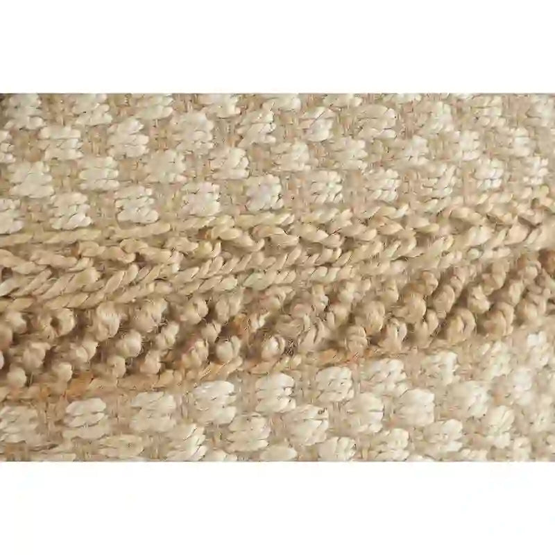 Pouf à carreaux en jute naturelle Sevita