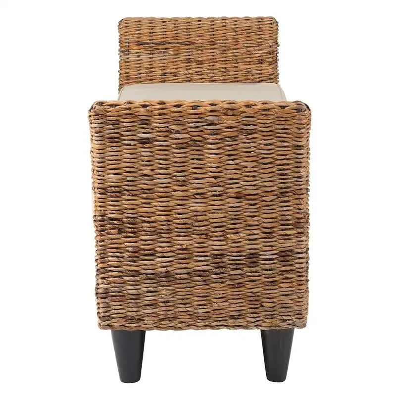 Banc tissé en abaca naturel avec coussin par East at Main