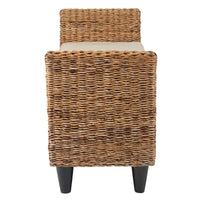 Banc tissé en abaca naturel avec coussin par East at Main