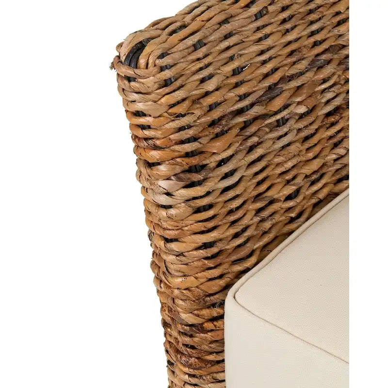 Banc tissé en abaca naturel avec coussin par East at Main