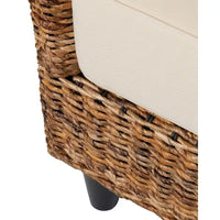 Banc tissé en abaca naturel avec coussin par East at Main