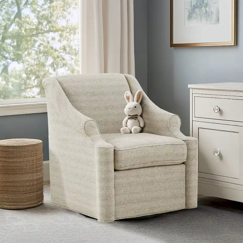 Madison Park Benton Fauteuil coulissant pivotant 360 degrés tan