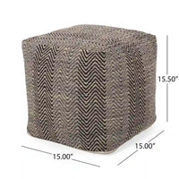 Pouf cube en coton fait main Bowmont par Christopher Knight Home