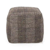 Pouf cube en coton fait main Bowmont par Christopher Knight Home