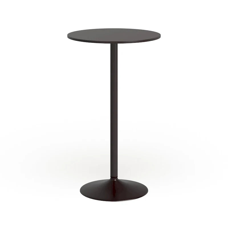 Table de bar Carson Carrington Storfosna à plateau rond noir avec pied et base en métal noir