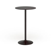 Table de bar Carson Carrington Storfosna à plateau rond noir avec pied et base en métal noir