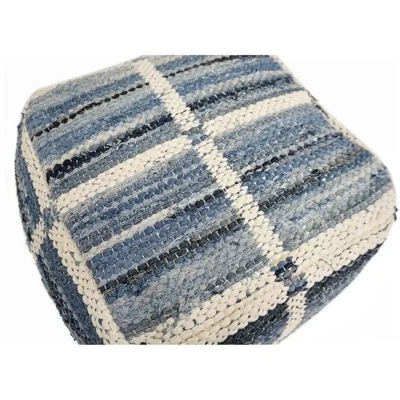 Pouf Marinez en laine et coton Home&Manor