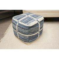 Pouf Marinez en laine et coton Home&Manor