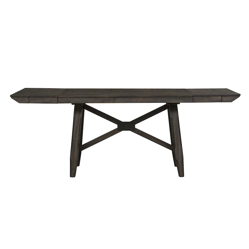 Ensemble table de bar Double Bridge, châtaignier foncé