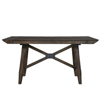 Ensemble table de bar Double Bridge, châtaignier foncé