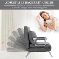 HOMCOM Petit canapé futon avec surface de couchage rabattable confortable pour invités, angles de dossier réglables & design élégant