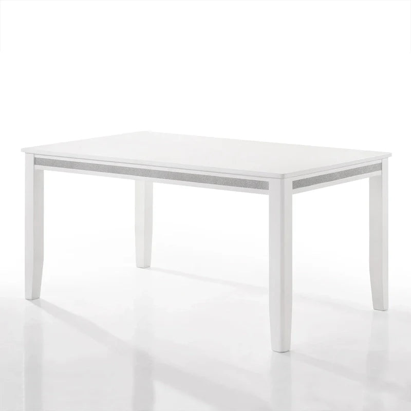 Ensemble de salle à manger luxueux 7 pièces à bandes diamant en cristal CraftPorch