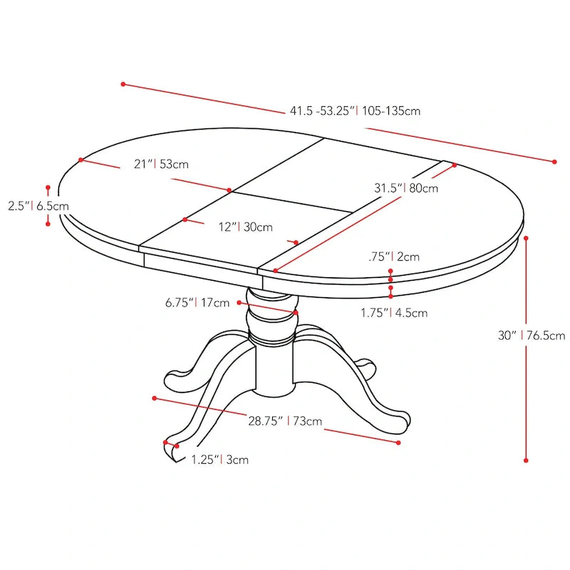 Table à manger ovale extensible à piédestal Dilon