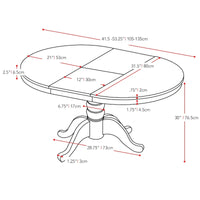 Table à manger ovale extensible à piédestal Dilon