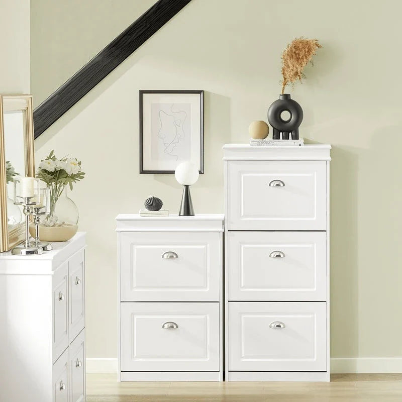 SoBuy FSR94-W, Meuble à Chaussures Commode de Rangement à 3 Tiroirs Étagère à Chaussures