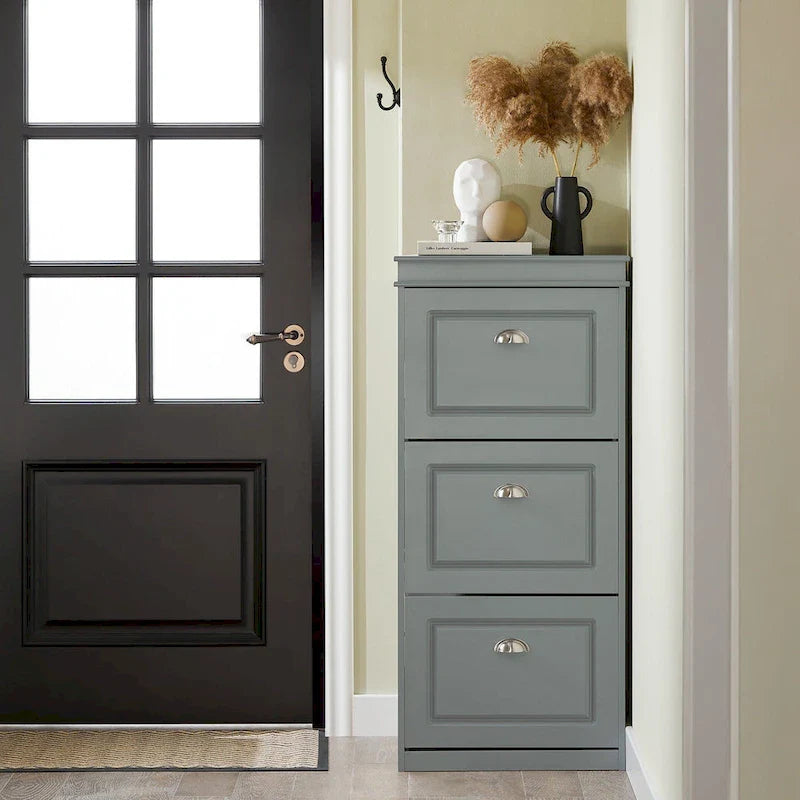 SoBuy FSR94-W, Meuble à Chaussures Commode de Rangement à 3 Tiroirs Étagère à Chaussures