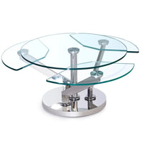Table basse Somette avec plateau en verre rond de 32 po - Table basse