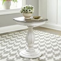 Table d'appoint ronde blanc antique Magnolia Manor