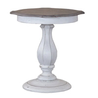 Table d'appoint ronde blanc antique Magnolia Manor